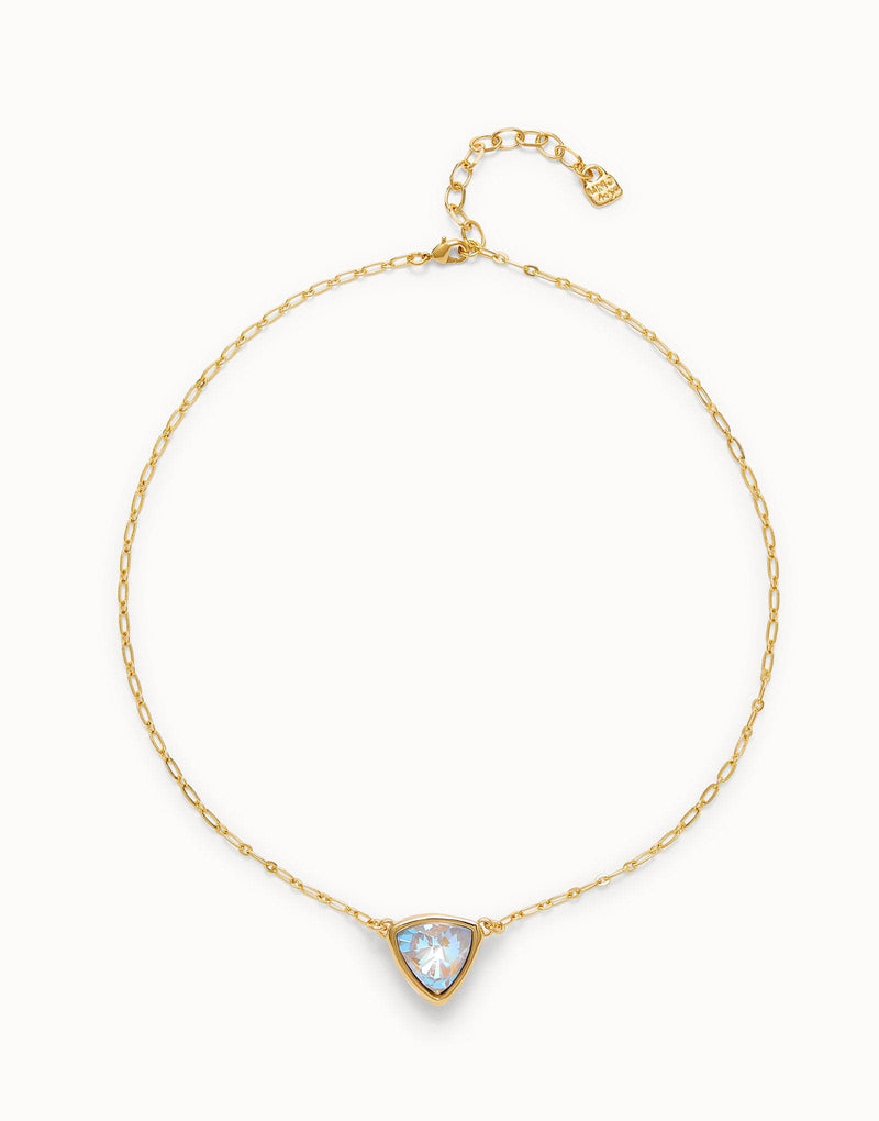 Pendant chain link necklace with multicolor crystal - COL2009MCLORO0U-UNO de 50-Renee Taylor Gallery