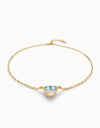 Pendant chain link necklace with multicolor crystal - COL2009MCLORO0U-UNO de 50-Renee Taylor Gallery