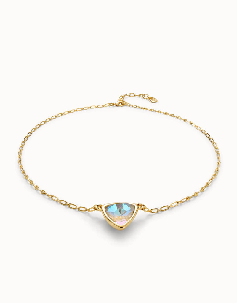 Pendant chain link necklace with multicolor crystal - COL2009MCLORO0U-UNO de 50-Renee Taylor Gallery