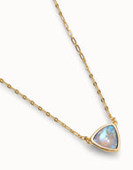 Pendant chain link necklace with multicolor crystal - COL2009MCLORO0U-UNO de 50-Renee Taylor Gallery