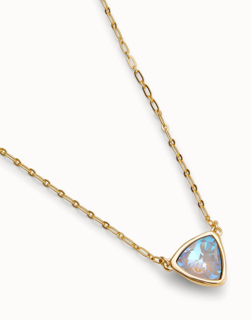 Pendant chain link necklace with multicolor crystal - COL2009MCLORO0U-UNO de 50-Renee Taylor Gallery