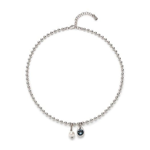 Ser Unico Sterling Silver Plated Necklace - COL2015AZOMTL0U-UNO de 50-Renee Taylor Gallery