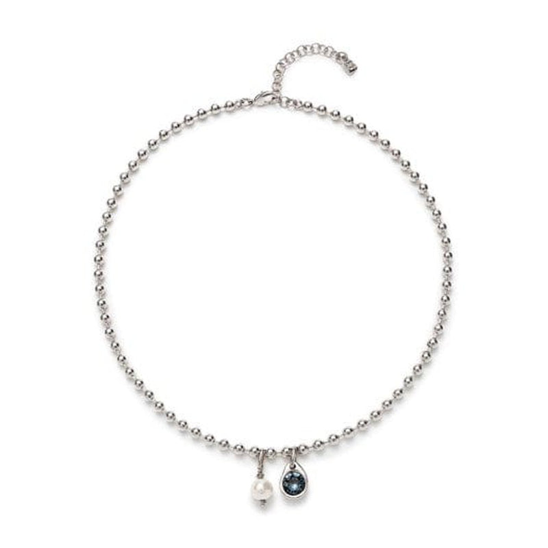 Ser Unico Sterling Silver Plated Necklace - COL2015AZOMTL0U-UNO de 50-Renee Taylor Gallery