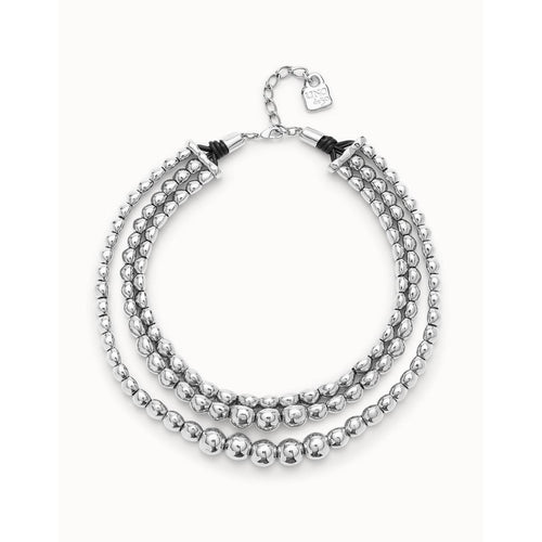 Limited Edition Triple Necklace with Sterling Silver-Plated Beads Necklace - COL2019MTL0000U-UNO de 50-Renee Taylor Gallery