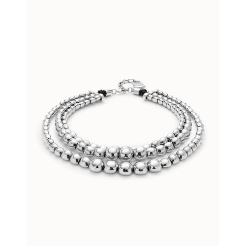 Limited Edition Triple Necklace with Sterling Silver-Plated Beads Necklace - COL2019MTL0000U-UNO de 50-Renee Taylor Gallery
