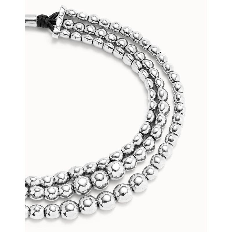 Limited Edition Triple Necklace with Sterling Silver-Plated Beads Necklace - COL2019MTL0000U-UNO de 50-Renee Taylor Gallery