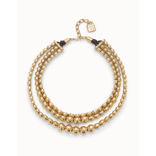 Triple Strand Necklace with 18k Gold-Plated Beads - COL2019ORO0000U-UNO de 50-Renee Taylor Gallery
