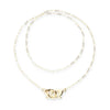 Ser Inseparable Long necklace of plated gold 18k with interlocked carabiner - COL2024ORO0000U-UNO de 50-Renee Taylor Gallery
