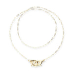 Ser Inseparable Long necklace of plated gold 18k with interlocked carabiner - COL2024ORO0000U-UNO de 50-Renee Taylor Gallery