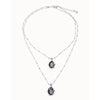 Ser Deslumbrante Multi Strand With Two Black Oval Faceted Crystals Silver Plated Necklace - COL2030NGRMTL0U-UNO de 50-Renee Taylor Gallery