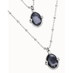 Ser Deslumbrante Multi Strand With Two Black Oval Faceted Crystals Silver Plated Necklace - COL2030NGRMTL0U-UNO de 50-Renee Taylor Gallery