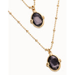 Ser Deslumbrante Multi Strand with Two Black Oval Faceted Crystals Necklace - COL2030NGRORO0U-UNO de 50-Renee Taylor Gallery