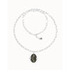 Ser Deslumbrante Gray Oval Faceted Crystal Long Silver PlatedNecklace - COL2031GRSMTL0U-UNO de 50-Renee Taylor Gallery