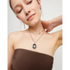 Ser Deslumbrante Gray Oval Faceted Crystal Long Silver PlatedNecklace - COL2031GRSMTL0U-UNO de 50-Renee Taylor Gallery