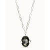 Ser Deslumbrante Gray Oval Faceted Crystal Long Silver PlatedNecklace - COL2031GRSMTL0U-UNO de 50-Renee Taylor Gallery