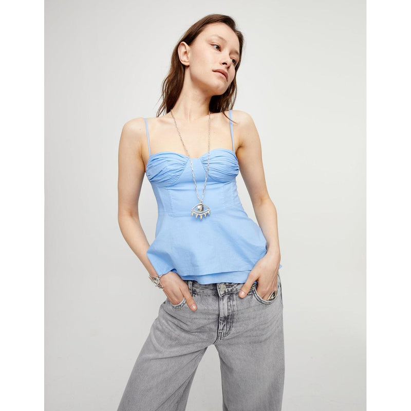 Ser Intuitiva Silver Long Pendant Chain Necklace with Central Eye - COL2034MTL0000U-UNO de 50-Renee Taylor Gallery