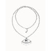 Ser Intuitiva Silver Long Pendant Chain Necklace with Central Eye - COL2034MTL0000U-UNO de 50-Renee Taylor Gallery
