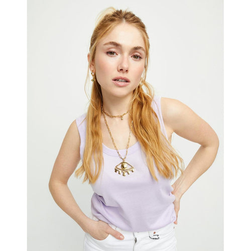 Ser Intuitiva Gold Long Pendant Chain Necklace with Central Eye - COL2034ORO0000U-UNO de 50-Renee Taylor Gallery
