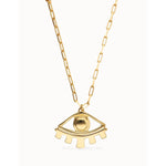 Ser Intuitiva Gold Long Pendant Chain Necklace with Central Eye - COL2034ORO0000U-UNO de 50-Renee Taylor Gallery