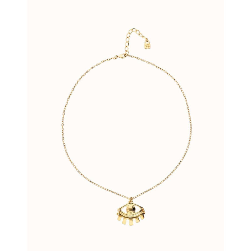 Ser Intuitiva Gold Short Pendant Chain Necklace with Small Eye - COL2035ORO0000U-UNO de 50-Renee Taylor Gallery