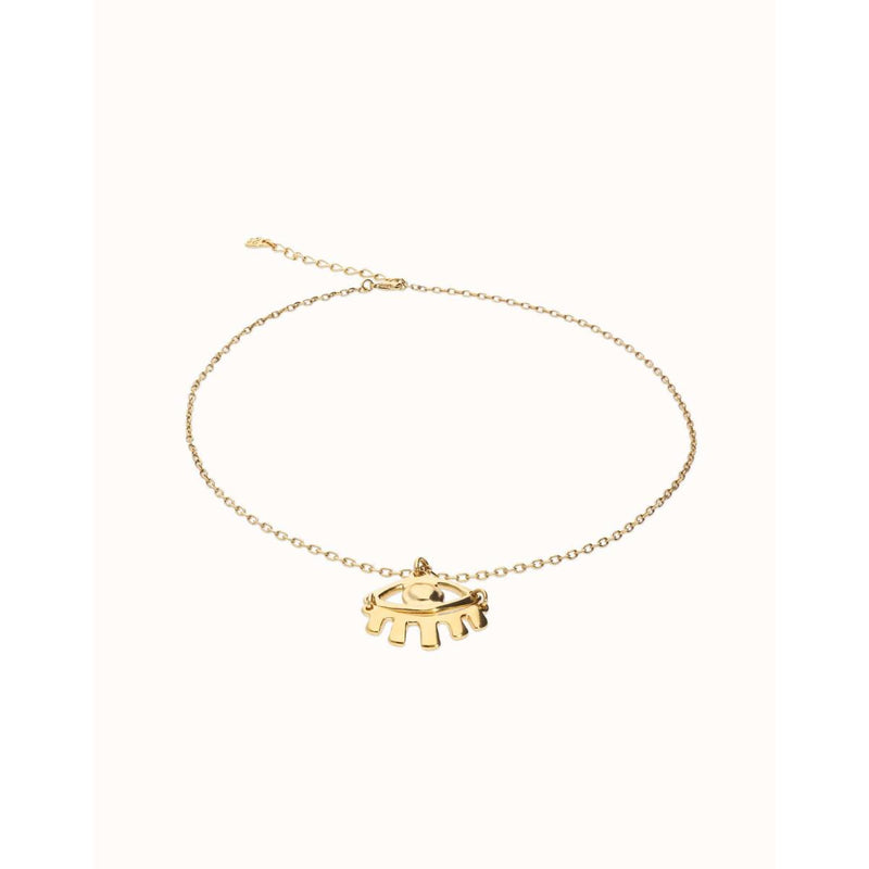 Ser Intuitiva Gold Short Pendant Chain Necklace with Small Eye - COL2035ORO0000U-UNO de 50-Renee Taylor Gallery