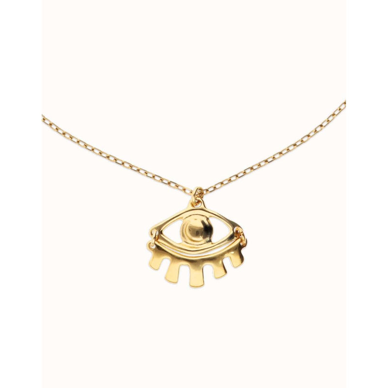 Ser Intuitiva Gold Short Pendant Chain Necklace with Small Eye - COL2035ORO0000U-UNO de 50-Renee Taylor Gallery