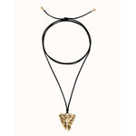Ser Invencible Silk Cord Gold Wing Necklace - COL2038NGRORO0U-UNO de 50-Renee Taylor Gallery