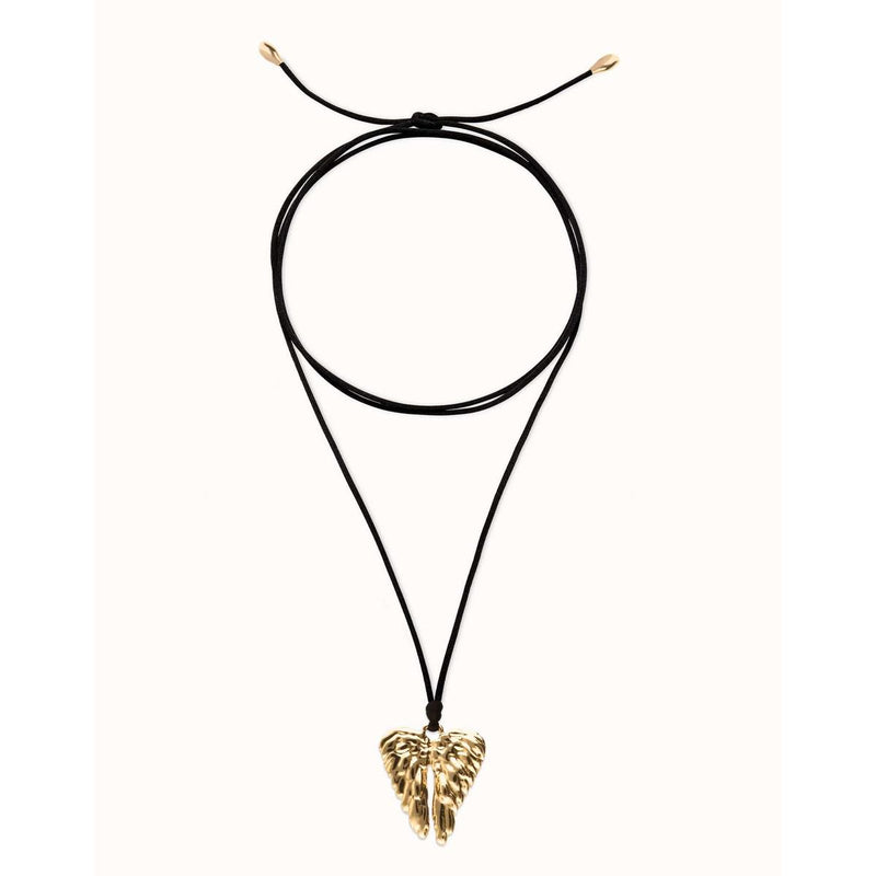 Ser Invencible Silk Cord Gold Wing Necklace - COL2038NGRORO0U-UNO de 50-Renee Taylor Gallery