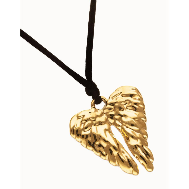 Ser Invencible Silk Cord Gold Wing Necklace - COL2038NGRORO0U-UNO de 50-Renee Taylor Gallery