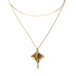 Multi Strand Chain Necklace with Manta Ray – COL2043ORO0000U-UNO de 50-Renee Taylor Gallery