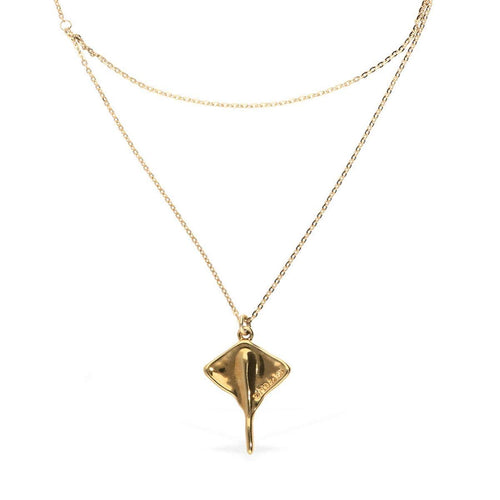 Multi Strand Chain Necklace with Manta Ray – COL2043ORO0000U-UNO de 50-Renee Taylor Gallery