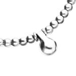Silver Short Beaded Necklace with Medium and a Large Sphere - COL2045MTL0000U-UNO de 50-Renee Taylor Gallery