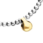 Silver Beaded Necklace with Medium Spheres and a Large Gold Sphere - COL2045OROMTL0U-UNO de 50-Renee Taylor Gallery