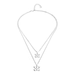Double Necklace with Butterflies and Pear Plated in Sterling Silver - COL2057MTL0000U-UNO de 50-Renee Taylor Gallery