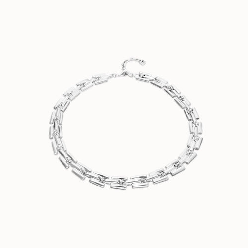 Silver Square Links Chain Bracelet - COL2065MTL0000U-UNO de 50-Renee Taylor Gallery