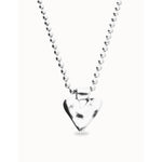 Silver Long Necklace with Beads and Heart Detail - COL2067MTL0000U-UNO de 50-Renee Taylor Gallery