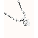 Silver Bead Necklace with Heart Detail - COL2068MTL0000U-UNO de 50-Renee Taylor Gallery