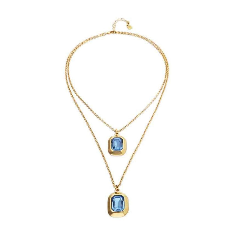 Gold and Blue Core Necklace - COL2072AZUORO0U - UNO de 50