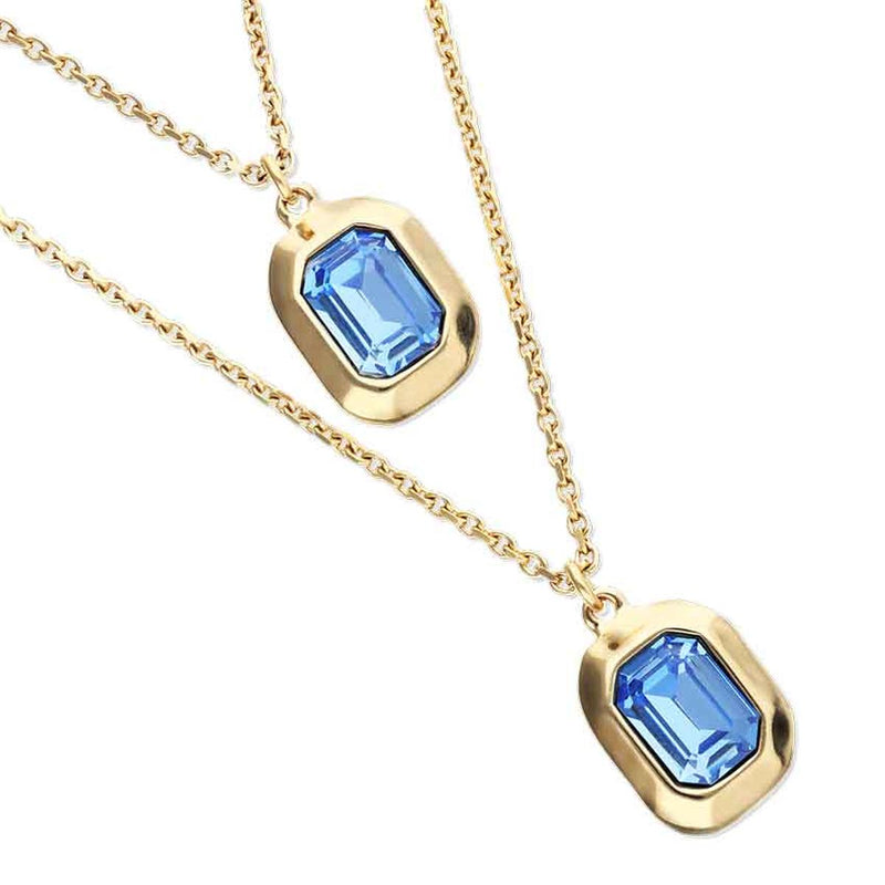 Gold and Blue Core Necklace - COL2072AZUORO0U - UNO de 50