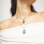 Gold and Blue Core Necklace - COL2072AZUORO0U-UNO de 50-Renee Taylor Gallery