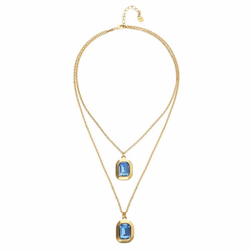 Gold and Blue Core Necklace - COL2072AZUORO0U-UNO de 50-Renee Taylor Gallery
