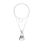 Silver and Blue Core Necklace - COL2073AZUMTL0U-UNO de 50-Renee Taylor Gallery
