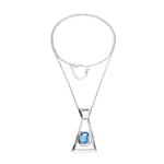 Silver and Blue Core Necklace - COL2073AZUMTL0U-UNO de 50-Renee Taylor Gallery