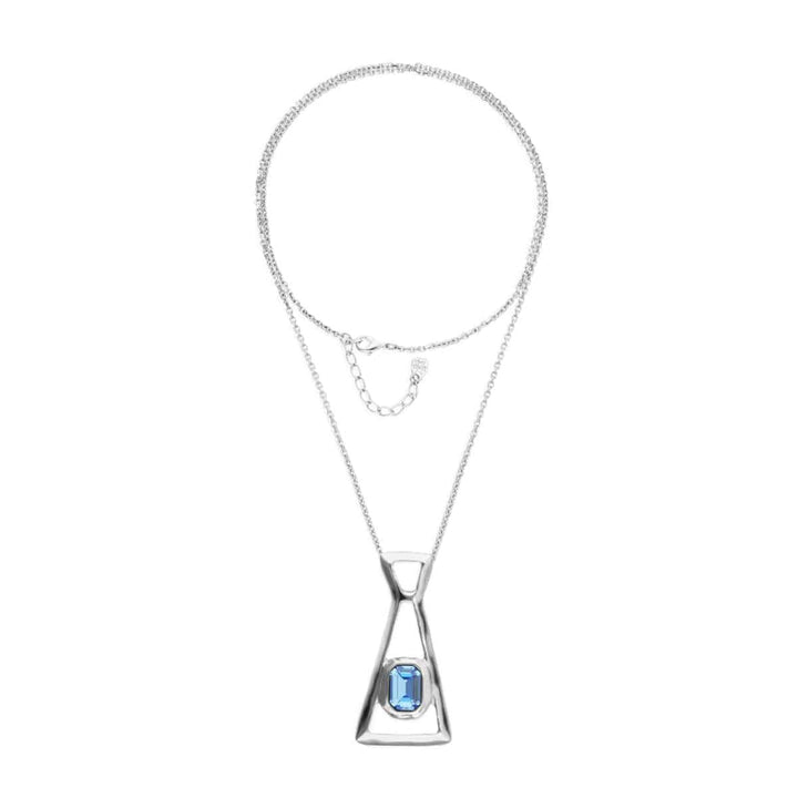 Silver and Blue Core Necklace - COL2073AZUMTL0U-UNO de 50-Renee Taylor Gallery