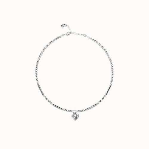 Silver Necklace with Small Heart Detail - COL2074MTL0000U-UNO de 50-Renee Taylor Gallery