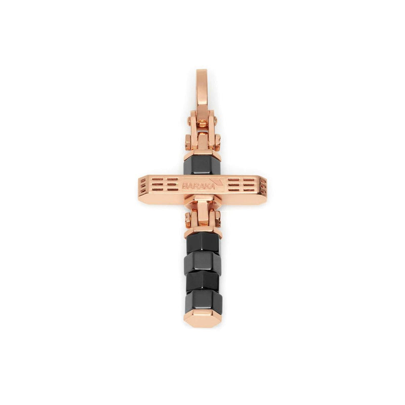 18K Rose Gold & Black Ceramic Cross Pendant - CR292241ROCN000000-Baraka-Renee Taylor Gallery