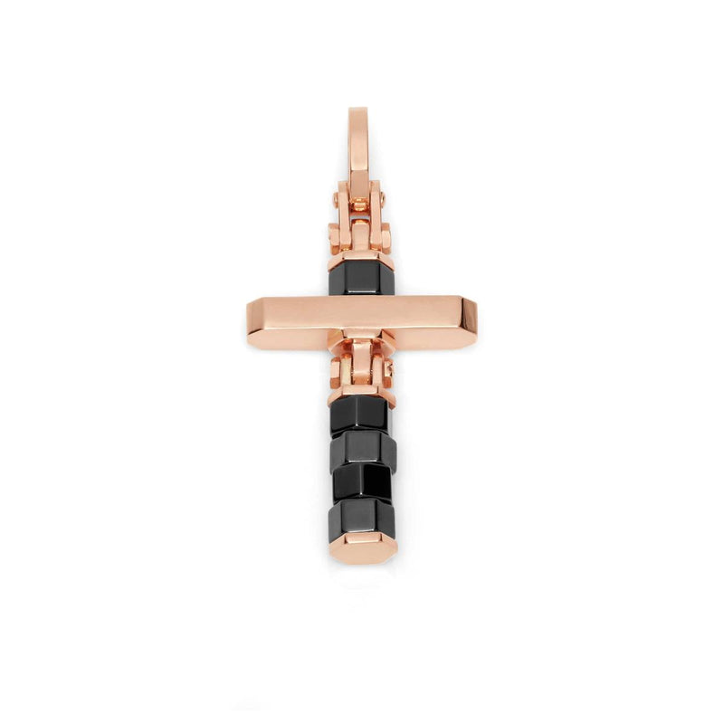 18K Rose Gold & Black Ceramic Cross Pendant - CR292241ROCN000000-Baraka-Renee Taylor Gallery