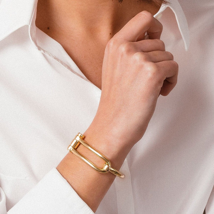Koa Shackle Bracelet - Gold Plated - B0114 ORO04-CXC-Renee Taylor Gallery