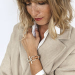 St. Moritz Bit Bracelet - Silver Plated, Camel Leather - B0137 MCA00-CXC-Renee Taylor Gallery