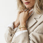 St. Moritz Bit Bracelet - Gold Plated, Camel Leather - B0137 ORC00-CXC-Renee Taylor Gallery
